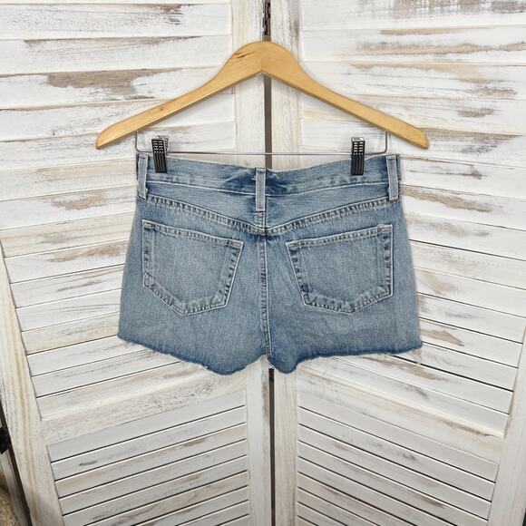 L'AGENCE Women's Ryland High Rise Cut Off Denim Shorts Medium Wash Distressed 25 - Picture 10 of 11